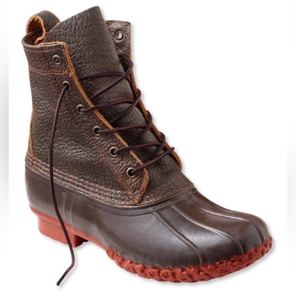 RARE LL. Bean boots Bison- Brick sole. 8” EUC. Sz.W8 Also new dark brown laces.